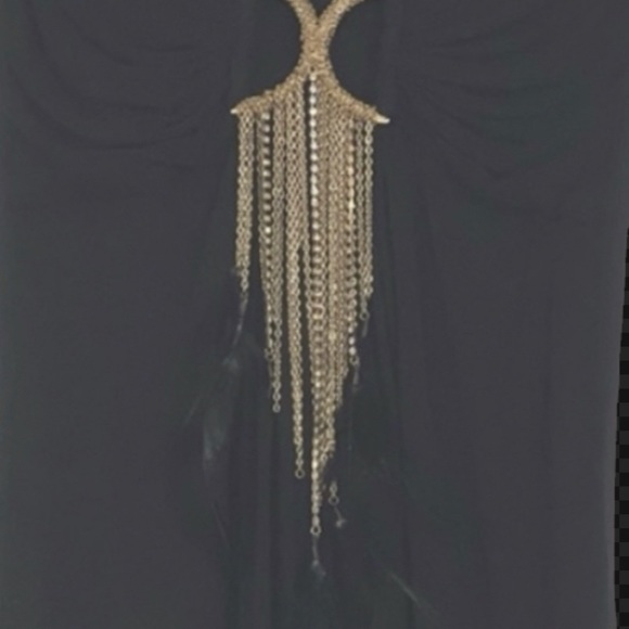 SKY Strapless Top with chains and feathers xs - Picture 12 of 13